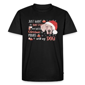 Joyeux Noël Weimaraner - T-shirt Premium bio Homme - noir - Devant - Nico (187cm)