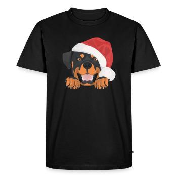 Rottweiler Merry Christmas - Men's Premium Organic T-Shirt - black - Front - Nico (187cm)