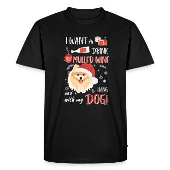 Spitz vin chaud Noël - T-shirt Premium bio Homme - noir - Devant - Nico (187cm)