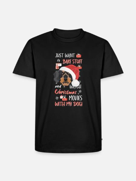 Wire-haired Dachshund Merry Christmas - Men's Premium Organic T-Shirt - black