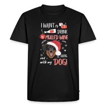 Hovawart Vin chaud Noël - T-shirt Premium bio Homme - noir - Devant - Nico (187cm)