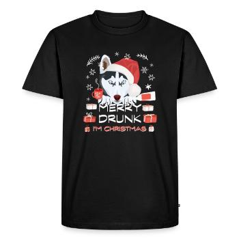 Marché de Noël des huskies - T-shirt Premium bio Homme - noir - Devant - Nico (187cm)