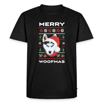 Husky Joyeux Noël - T-shirt Premium bio Homme - noir - Devant - Nico (187cm)