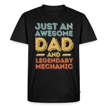 Dad Mechanic Father's Day - Men's Premium Organic T-Shirt - black - Front - Nico (187cm)