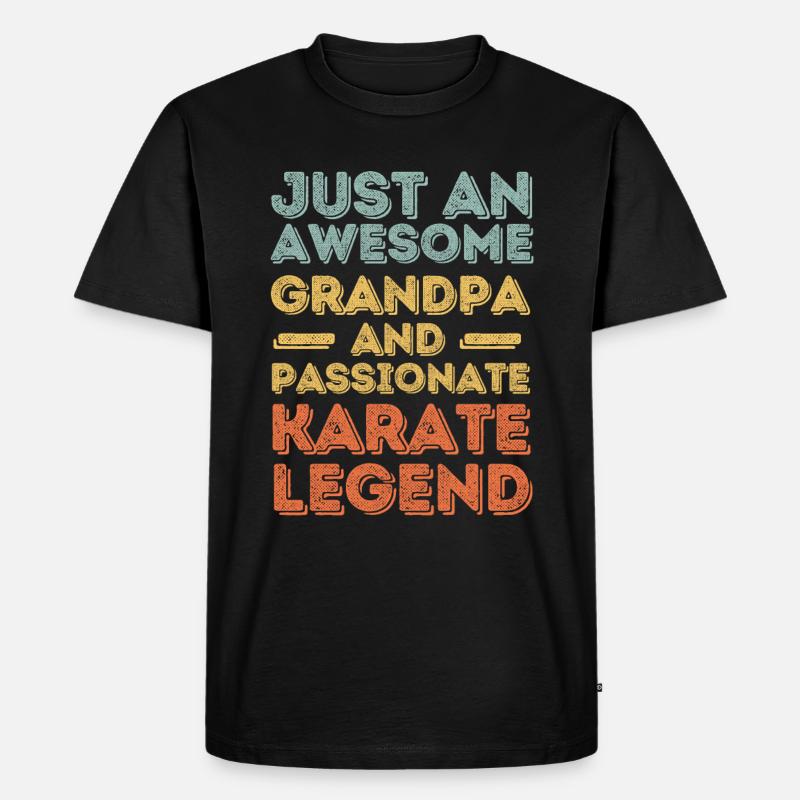 Opa Karate retro - Männer Premium Bio T-Shirt - Schwarz