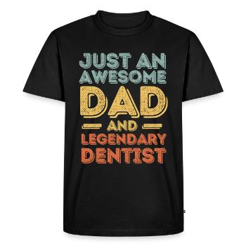 Dad Dentist Father's Day - Men's Premium Organic T-Shirt - black - Front - Nico (187cm)