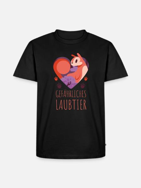 Gefährliches Laubtier Eichhörnchen - Männer Premium Bio T-Shirt - Schwarz
