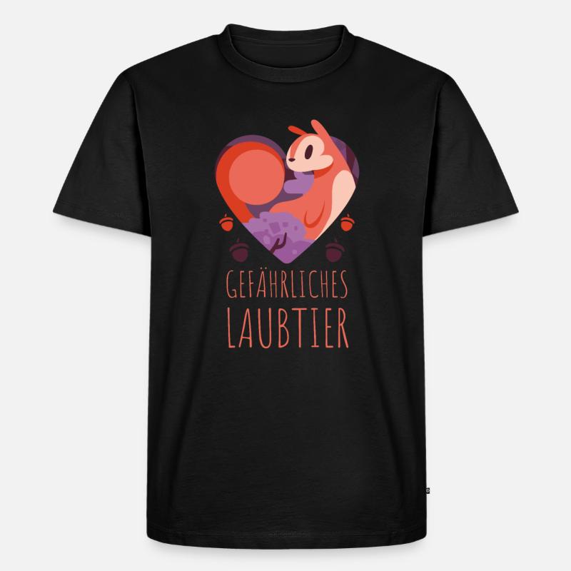 Gefährliches Laubtier Eichhörnchen - Männer Premium Bio T-Shirt - Schwarz
