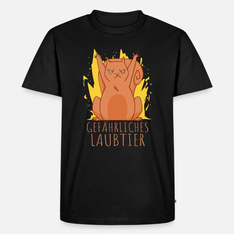 Gefährliches Laubtier Eichhörnchen - Männer Premium Bio T-Shirt - Schwarz