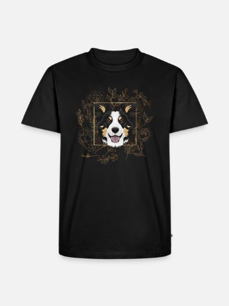 Golden Dog Border Collie - Men's Premium Organic T-Shirt - black