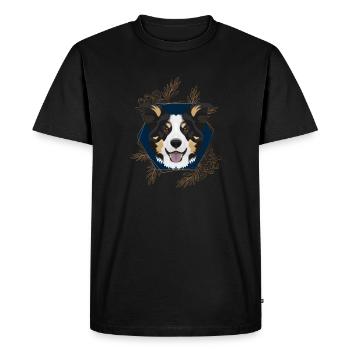 Golden Dog Border Collie - Men's Premium Organic T-Shirt - black - Front - Nico (187cm)
