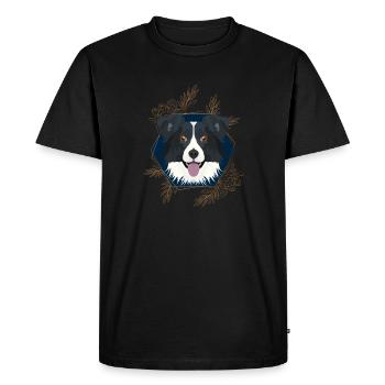 Golden Dog Border Collie - Men's Premium Organic T-Shirt - black - Front - Nico (187cm)