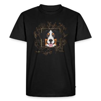 Golden Dog Bernese Mountain Dog - Men's Premium Organic T-Shirt - black - Front - Nico (187cm)