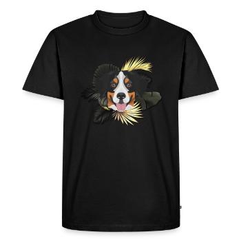 Golden Dog Bernese Mountain Dog - Men's Premium Organic T-Shirt - black - Front - Nico (187cm)