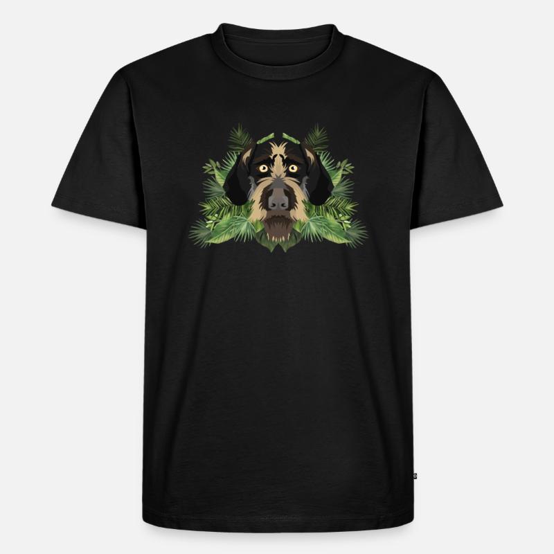 Tropical Deutsch Drahthaar - Männer Premium Bio T-Shirt - Schwarz