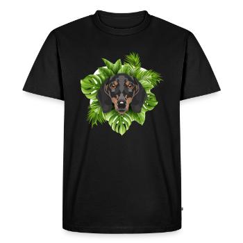 Teckel tropical - T-shirt Premium bio Homme - noir - Devant - Nico (187cm)