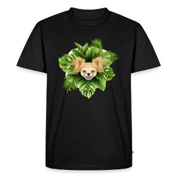 Tropical Chihuahua - Men's Premium Organic T-Shirt - black - Front - Nico (187cm)
