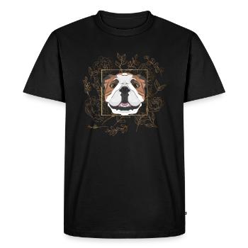 Golden Dog English Bulldog - Men's Premium Organic T-Shirt - black - Front - Nico (187cm)