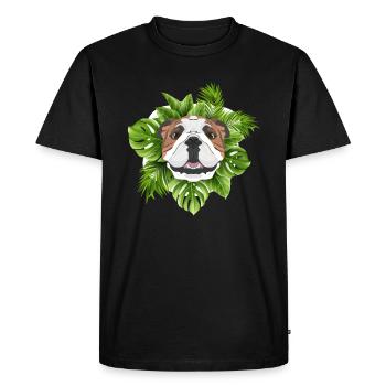 Bouledogue anglais tropical - T-shirt Premium bio Homme - noir - Devant - Nico (187cm)