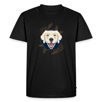 Golden Dog Golden Retriever - Men's Premium Organic T-Shirt - black - Front - Nico (187cm)