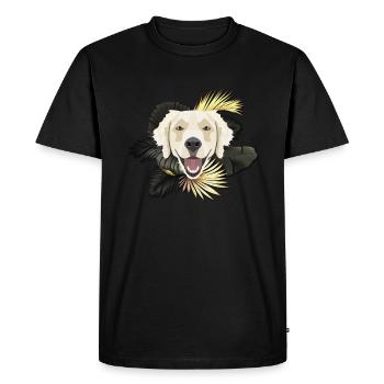 Golden Dog Golden Retriever - Men's Premium Organic T-Shirt - black - Front - Nico (187cm)