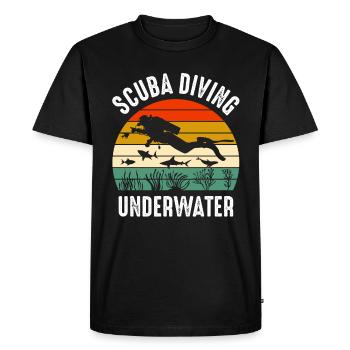Plongée sous-marine Plongeur Monde sous-marin Taucher - T-shirt Premium bio Homme - noir - Devant - Nico (187cm)