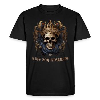 King for eternity - Men's Premium Organic T-Shirt - black - Front - Nico (187cm)