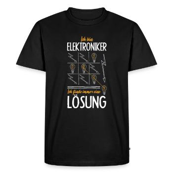 Watt, intelligente Elektroniker - Männer Premium Bio T-Shirt - Schwarz - Vorne - Nico (187cm)