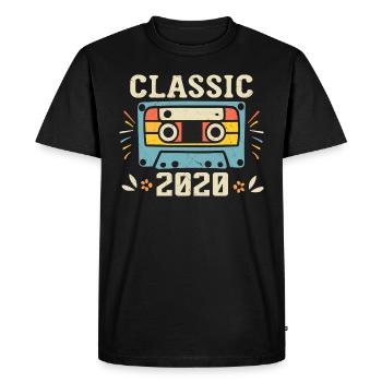 Vintage 2020 Cassette D'anniversaire Rétro 2020 - T-shirt Premium bio Homme - noir - Devant - Nico (187cm)