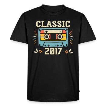 Vintage 2017 Cassette D'anniversaire Rétro 2017 - T-shirt Premium bio Homme - noir - Devant - Nico (187cm)