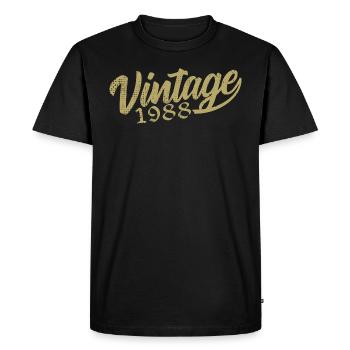 1988 Vintage 1988 Retro 1988 Birthday Gift - Men's Premium Organic T-Shirt - black - Front - Nico (187cm)