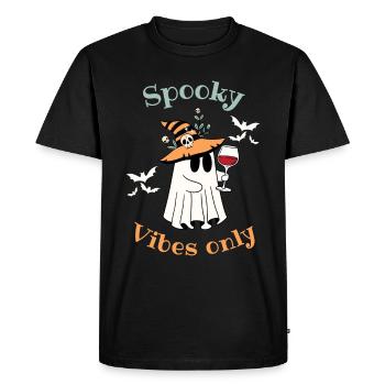 Funny Halloween Ghost - Men's Premium Organic T-Shirt - black - Front - Nico (187cm)