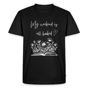 Livre de fleurs Lecture Cadeau - T-shirt Premium bio Homme - noir - Devant - Nico (187cm)