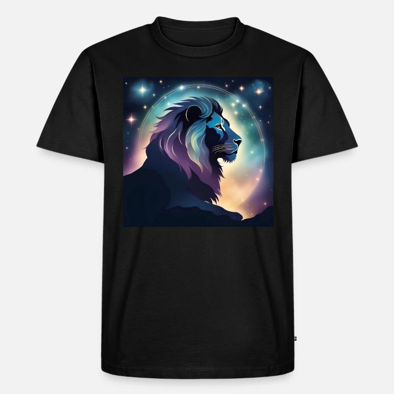 Leo Löwe Sternzeichen Geschenk - Männer Premium Bio T-Shirt - Schwarz