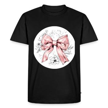 Bow Silk Glamour Gift - Men's Premium Organic T-Shirt - black - Front - Nico (187cm)