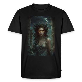 Méduse Mythologie Mythe Cadeau - T-shirt Premium bio Homme - noir - Devant - Nico (187cm)