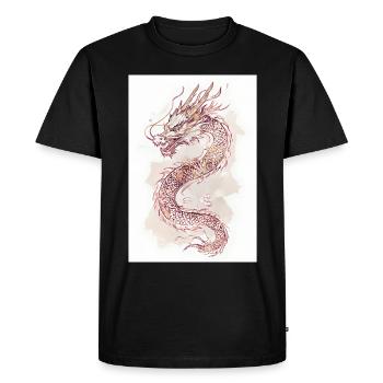 Dragon Mythology China Gift - Men's Premium Organic T-Shirt - black - Front - Nico (187cm)
