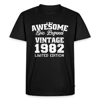 Vintage 1982 funny Birthday Quotes 40 Years 1982 - Men's Premium Organic T-Shirt - black - Front - Nico (187cm)