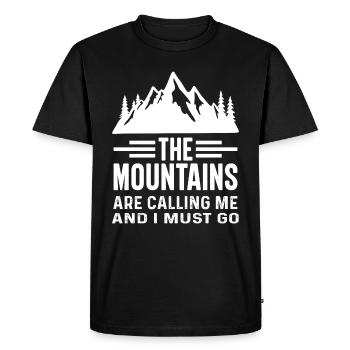 The Mountains are Calling and I must Go - Men's Premium Organic T-Shirt - black - Front - Nico (187cm)
