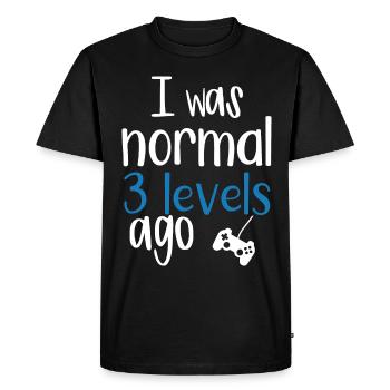Video Games Humor Level - Men's Premium Organic T-Shirt - black - Front - Nico (187cm)