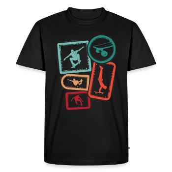 Skater Skateboarder Enfants Skateboard Garçons - T-shirt Premium bio Homme - noir - Devant - Nico (187cm)