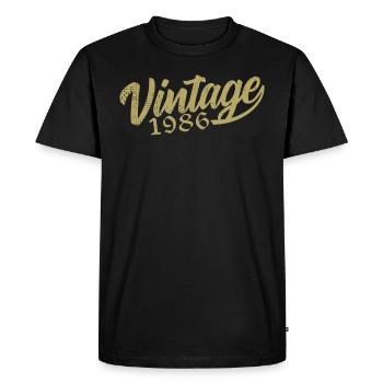 1986 Vintage 1986 Cadeau D'anniversaire 1986 Rétro - T-shirt Premium bio Homme - noir - Devant - Nico (187cm)