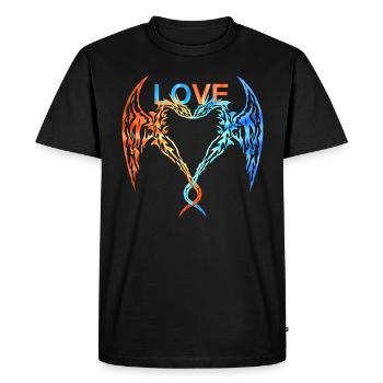 Dragon Amour Fantasy - T-shirt Premium bio Homme - noir - Devant - Nico (187cm)