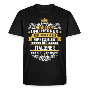 ITALIEN - Männer Premium Bio T-Shirt - Schwarz - Vorne - Nico (187cm)