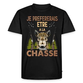 Chasse Message Pour Chasseur - T-shirt Premium bio Homme - noir - Devant - Nico (187cm)