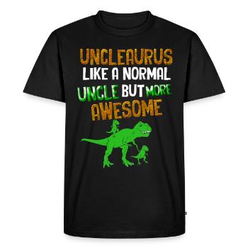 Unclesaurus Like A normal Uncle But More Awesome - Men's Premium Organic T-Shirt - black - Front - Nico (187cm)