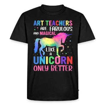 Les professeurs d’art sont fabuleux et magiques comme une licorne - T-shirt Premium bio Homme - noir - Devant - Nico (187cm)