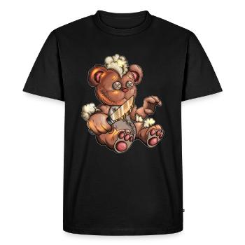 Stuffed Toy Teddy Bear Teddy with Knife Halloween - Men's Premium Organic T-Shirt - black - Front - Nico (187cm)