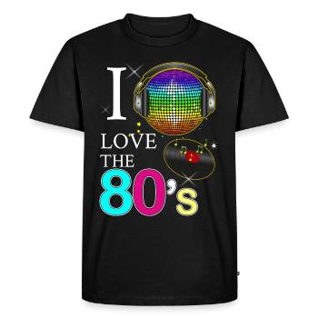 Année 80 Mode Rétro Vintage Nostalgie Musique - T-shirt Premium bio Homme - noir - Devant - Nico (187cm)