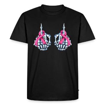 Squelette Main Arc Os Doigt Coquin Moyenne - T-shirt Premium bio Homme - noir - Devant - Nico (187cm)
